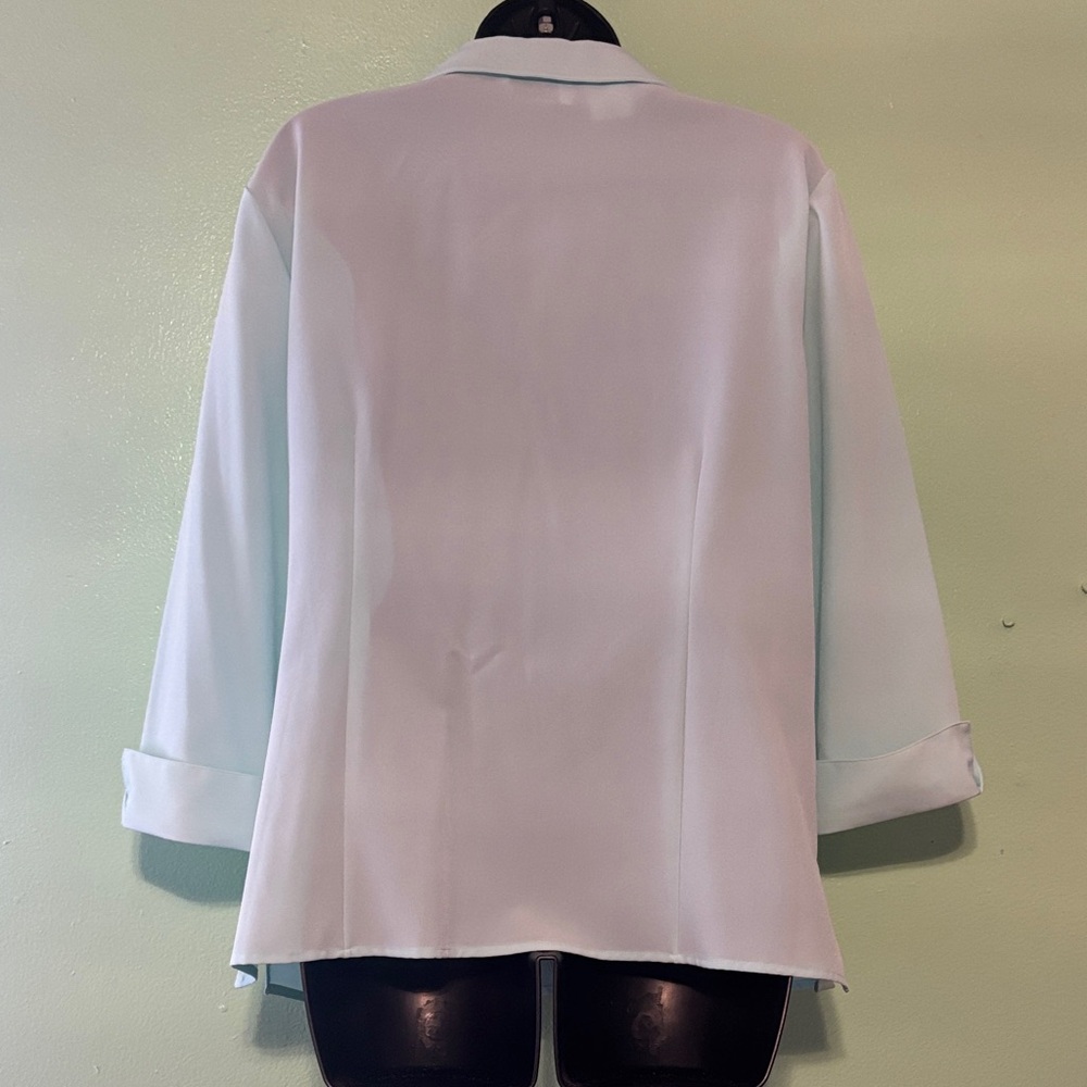 Chic Embroidered Turquoise Button Down Blouse. Of… - image 6